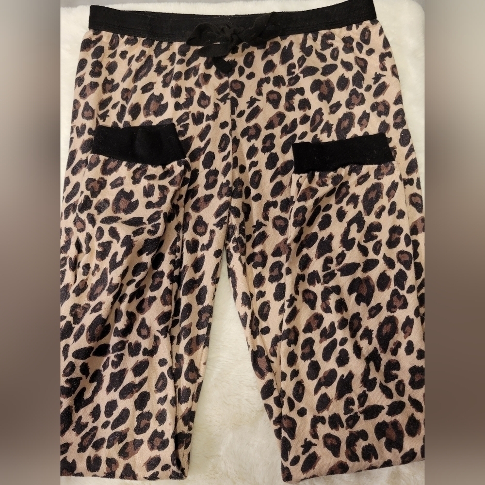 Bobbie Brooks Leopard Print Pajama Pant/Joggers